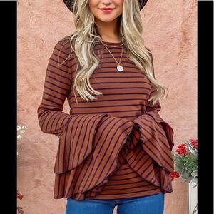 And The Why Double Bell Sleeve Top